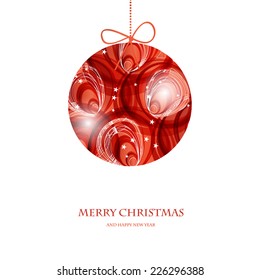 Holiday greeting card with abstract christmas ball