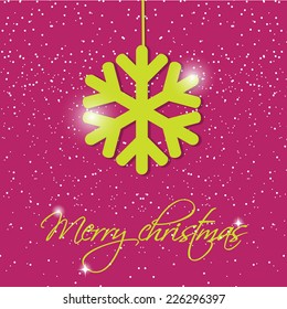 Holiday greeting card with christmas snowflake and place for our text