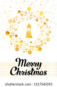 Holiday greeting card with Christmas wreath, decoration background for your holiday design, vector illustration