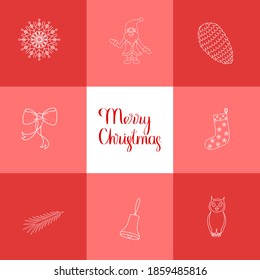 Holiday greeting card with congratulation, holiday additions and handwritten inscription