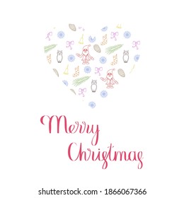 Holiday greeting card with congratulation, holiday additions and handwritten inscription