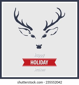 Holiday Greeting Card with Reindeer