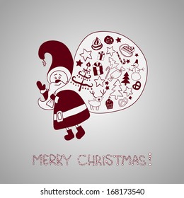 Holiday greeting card with Santa. Can be used as invitation or some text.