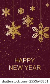 Holiday greeting card with snowflakes. Vector illustration