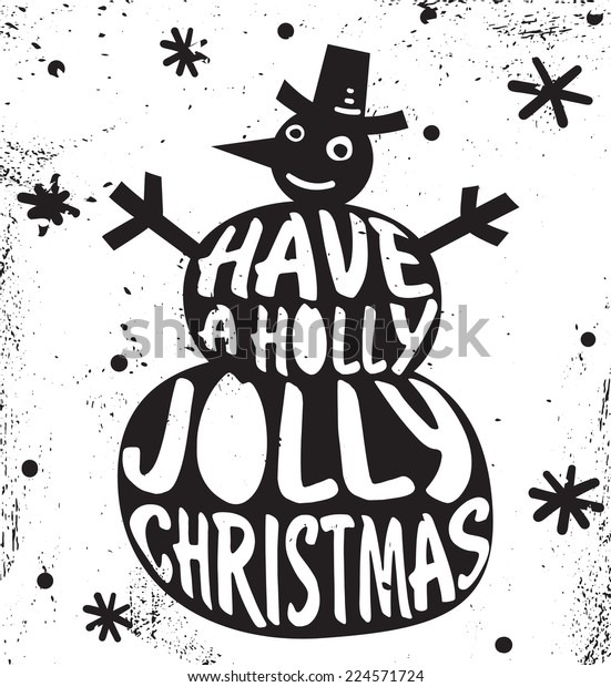 Holiday Greeting Rock Roll Style Snowman Stock Vector Royalty Free