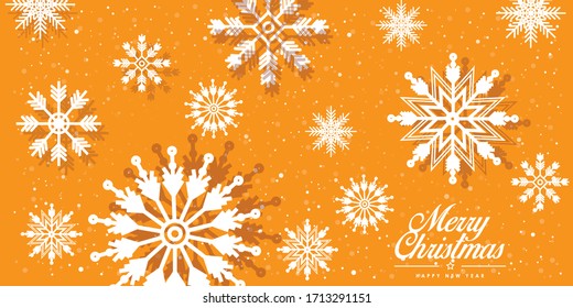 Holiday greeting with snowflake background