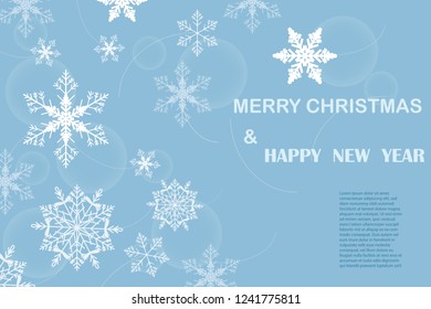 Holiday greeting with snowflake background.christmas background.