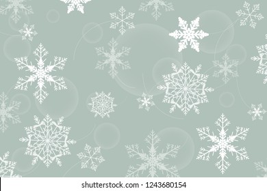 Holiday greeting with snowflake background.christmas gray background.