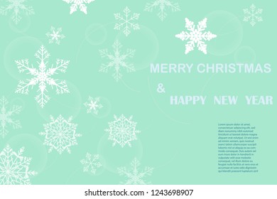 Holiday greeting with snowflake background.christmas & Happy new year background.