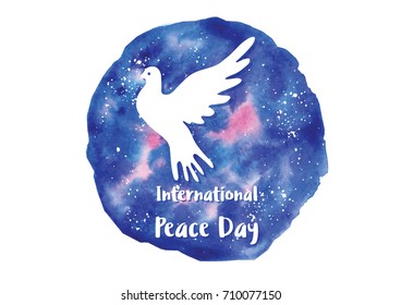 Holiday greetings illustration International Peace Day. Vector illustration for you. Modern fashion trend design.