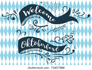Holiday greetings illustration Oktoberfest. Vector illustration for you. Modern fashion trend design.