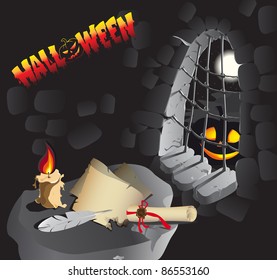 holiday Halloween (pumpkin costume night fire skull castle)