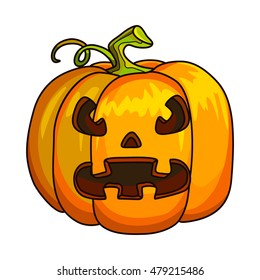 Holiday Halloween Pumpkin Jack Lantern. Vector Illustration