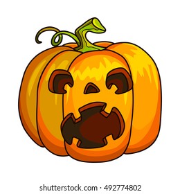 Holiday Halloween Pumpkin Jack Lantern. Vector Illustration