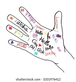 holiday hand hello vector dizayn vector