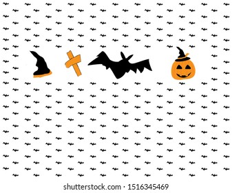 Holiday Happy Halloween on white background.