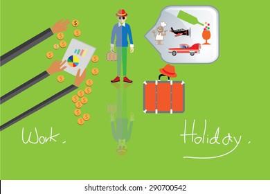 holiday happy and working