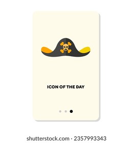 Holiday hat flat vector icon. Masquerade pirate party hat isolated vector sign. Head dress and entertainment concept. Vector illustration symbol elements for web design and apps