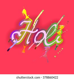 holiday holi isolated calligraphy vector