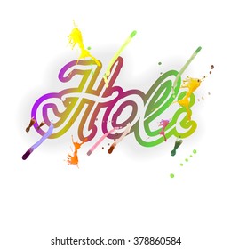 holiday holi isolated calligraphy vector