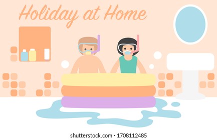 Holiday at home to avoid Coronavirus - concept