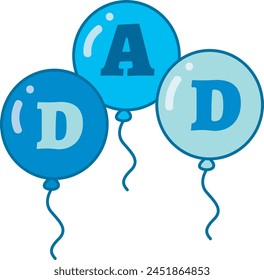 Holiday honoring father. Father's Day celebration icon. Colorful Happy Father's Day elements.