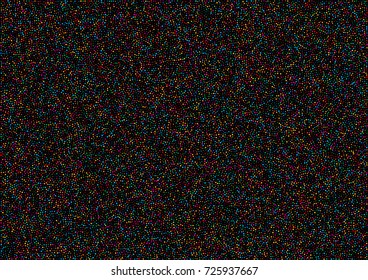 Holiday horizontal black background with colorful rainbow colors confetti paper pattern texture.  Bright new year 2018 background. A4 paper size, vector illustration.