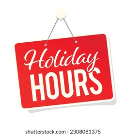 Holiday hours on door sign