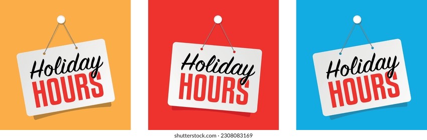 Holiday hours on door sign