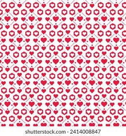Holiday Hues Red Love Heart Seamless Pattern for Valentine's Day