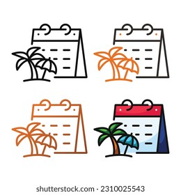 Holiday-Icon-Design in vier verschiedenen Farben