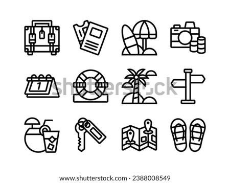 Holiday Icon Pack in Linear Style. Vacation Icons Collection Perfect for Websites, Landing Pages, Mobile Apps, Presentations, and Other Projects. Suitable for User Interface and User Experience UI UX.