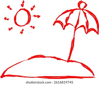 holiday icon in scribble style. red line scribble icon