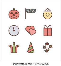 holiday Icon set color. Simple flat symbol
