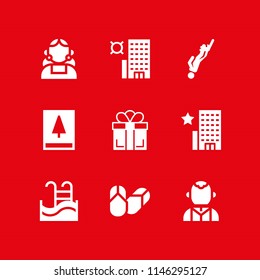 holiday icon set with flip flops, gift and irish vector icons for web and graphic design