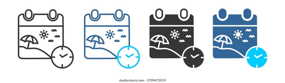 holiday icon set multiple style collection
