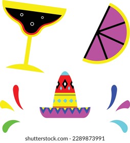 The holiday icon set with small ship