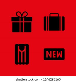 holiday icon set with suitcase, gift and new vector icons for web and graphic design