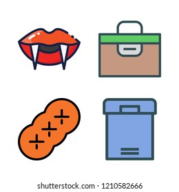 holiday icon set. vector set about vampire, hebrew and box icons set.