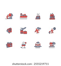 Holiday icon set.vector.Editable stroke.linear style sign for use web design,logo.Symbol illustration.