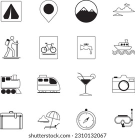 Holiday icon vector design template and illustration with editable stroke