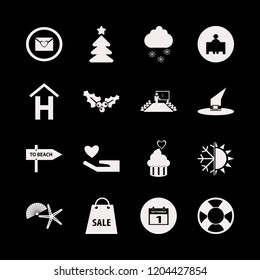 holiday icon. holiday vector icons set lifebuoy, teacher, cupcake heart and witch hat