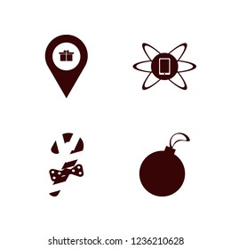 holiday icon. holiday vector icons set christmas candy, phone technology, christmas ball and gift location
