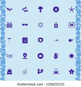 holiday icon. holiday vector icons set star of david, halloween date on calendar, party flags and sunglasses