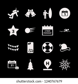 holiday icon. holiday vector icons set snowflake, santa hat, snowball and sleigh bells