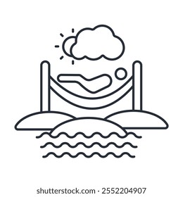 icono de vacaciones. Vector. Trazo editable. signo de estilo lineal para uso Diseño web, logotipo. Ilustración de símbolo.