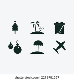 Holiday Iconography Isolated on White Background