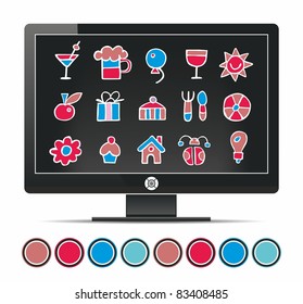 holiday icons on the screen