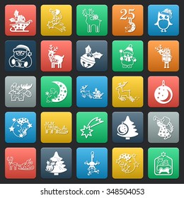 Holiday icons set. 