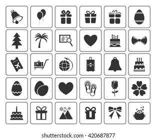 Holiday icons set